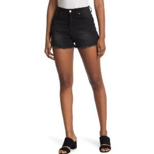 Abound Black Wash Distressed Frayed Hem Stretch Denim Cutoff Shorts Size 33